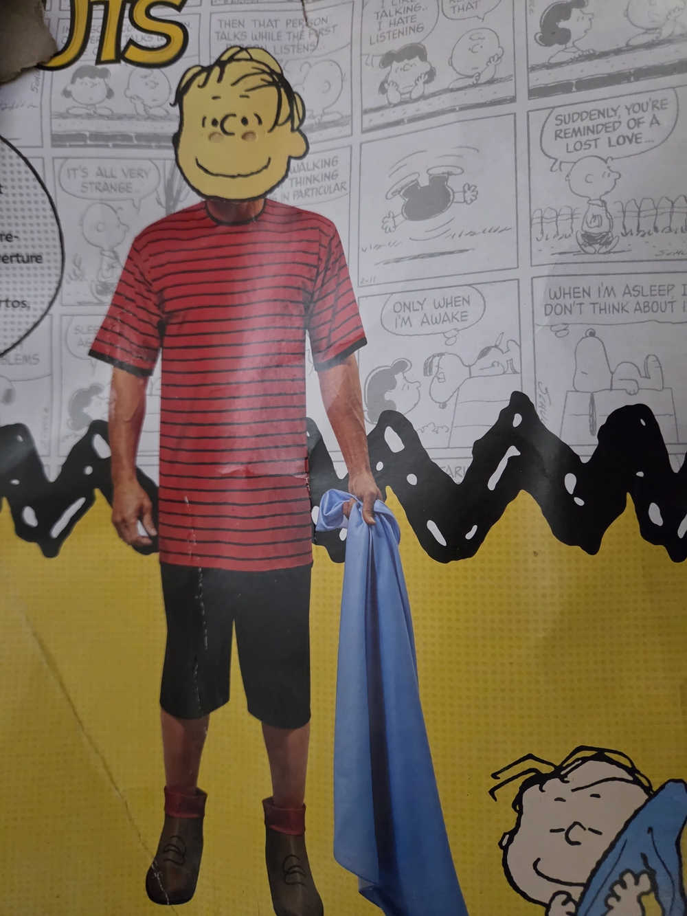 Mens Charlie Brown Costume Rubie's Red & Black Striped Short-Sleeve Hybrid Top